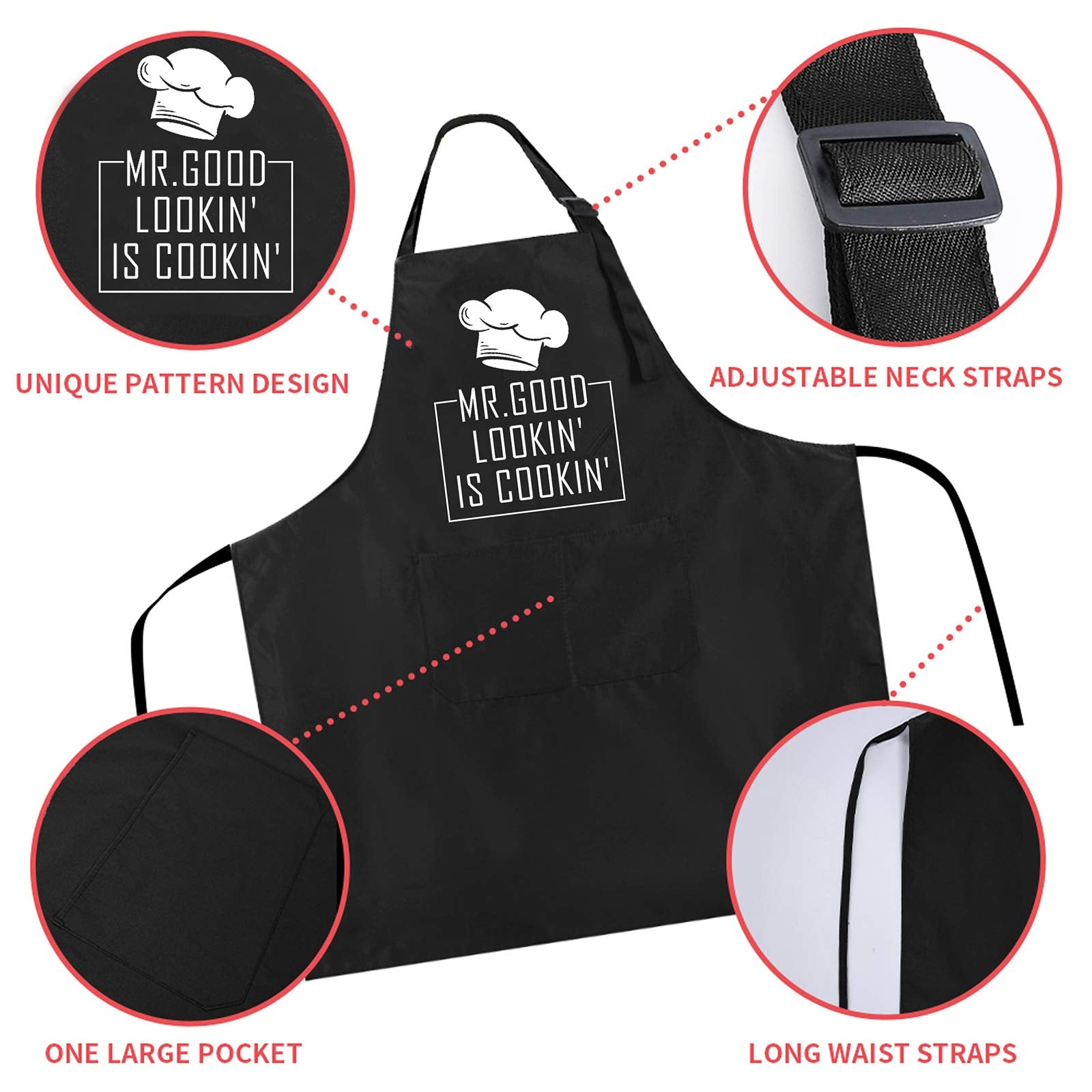 Rosoz adjustable neck strap and waist ties provide a versatile, comfortable fit