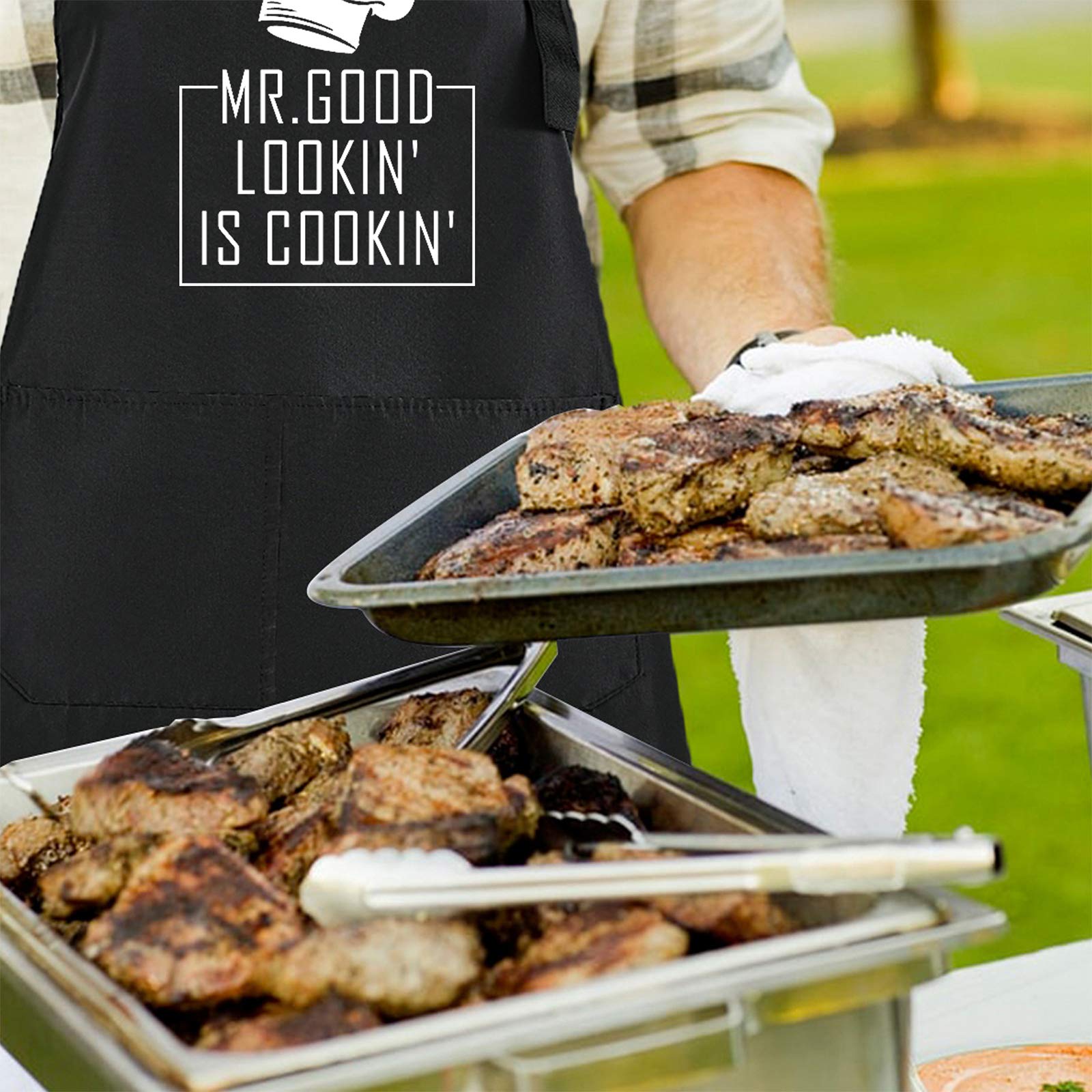 Rosoz kitchen and grilling apron in action during a cooking session