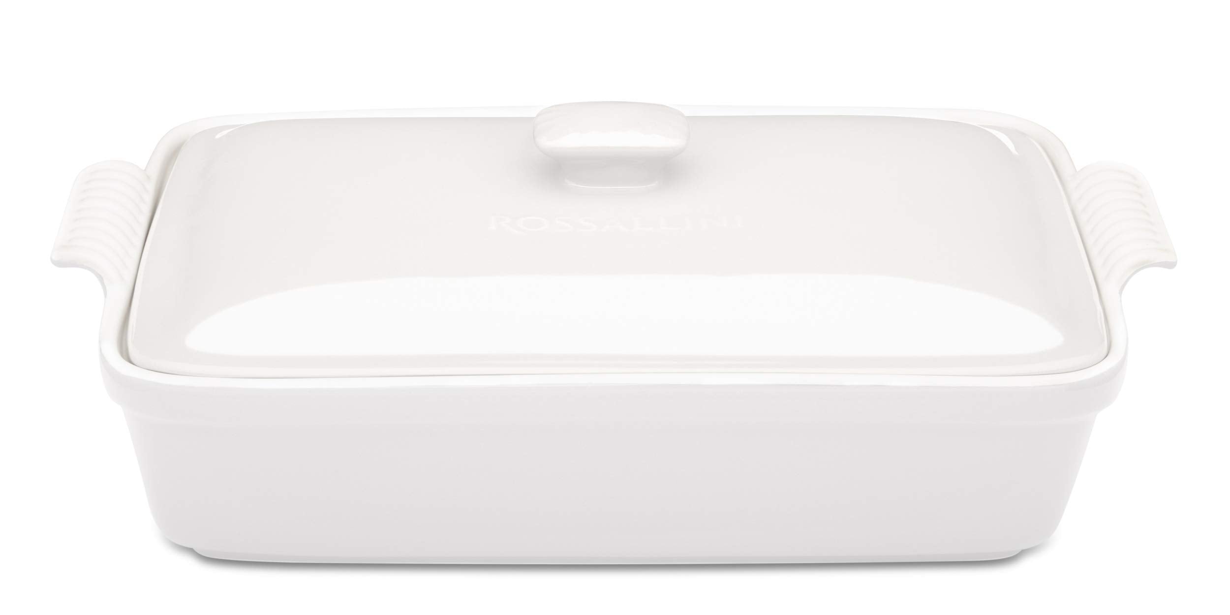 ROSSALLINI stoneware casserole dish with lid, ideal for even heat distribution and serving.