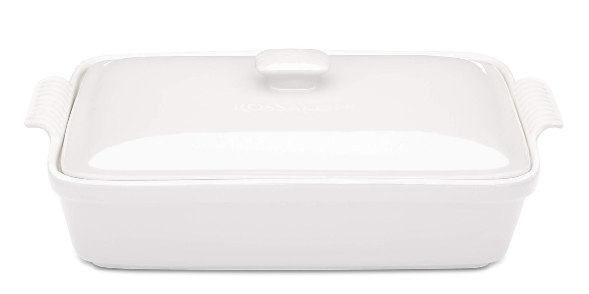 ROSSALLINI stoneware casserole dish with lid, ideal for even heat distribution and serving.