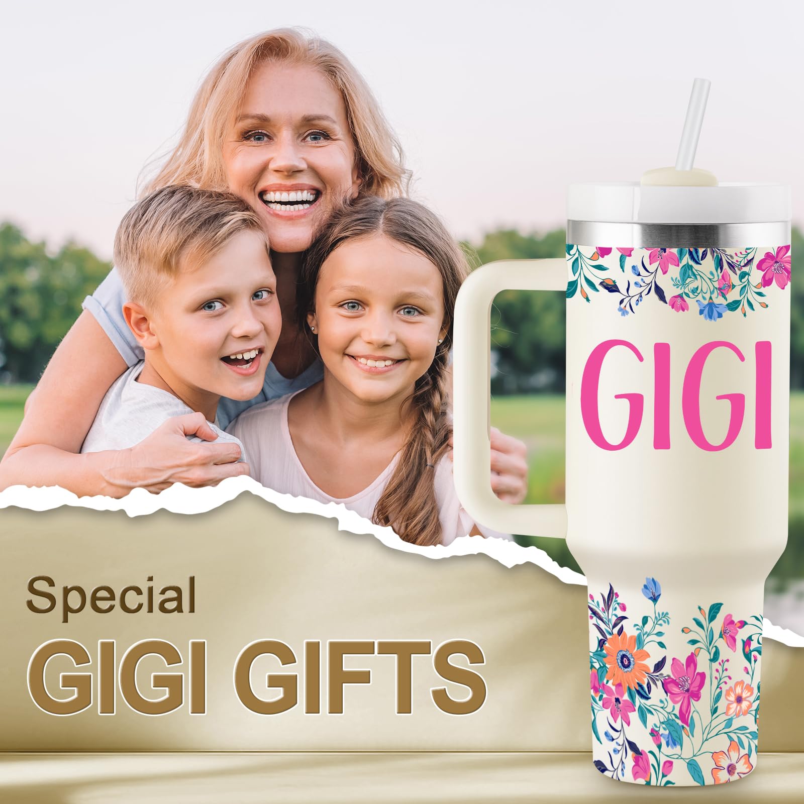 ROSTANTEN Gigi tumbler side view with ergonomic handle ideal for on-the-go hydration.