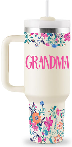 ROSTANTEN grandma 40oz insulated tumbler with lid keeps drinks cold or hot for hours