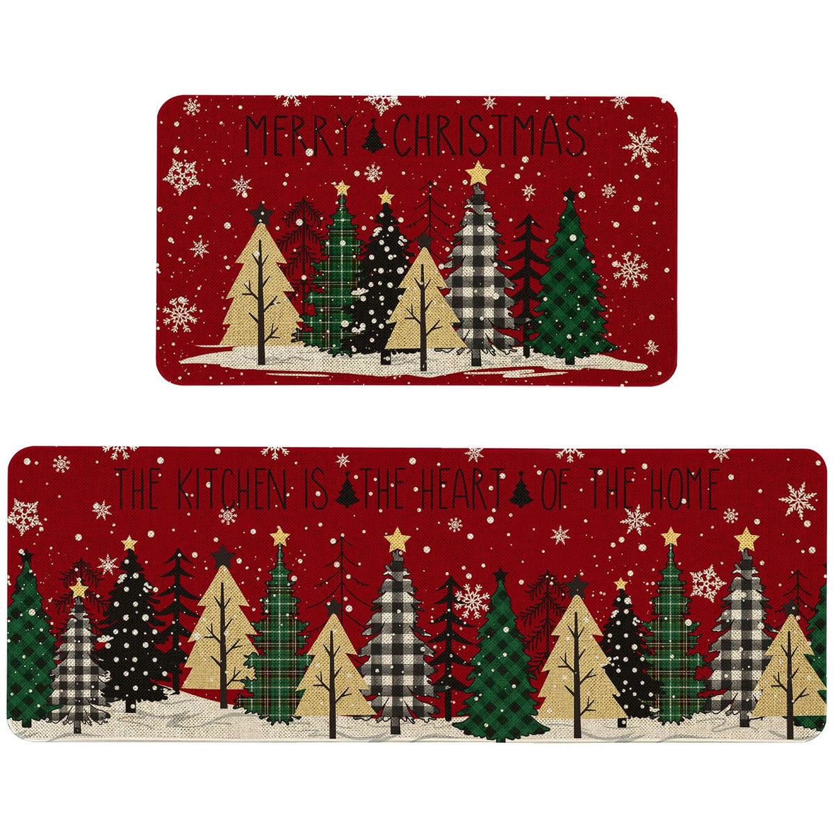 Roszwtit Christmas kitchen mat 17x29 with festive design for cozy kitchen entry.