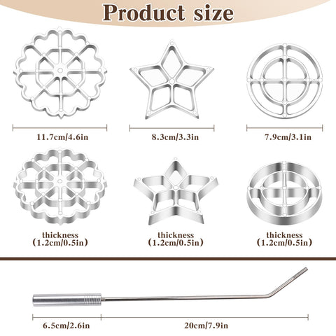 Rotel rosette cookie irons with handle enable even browning of festive rosettes.