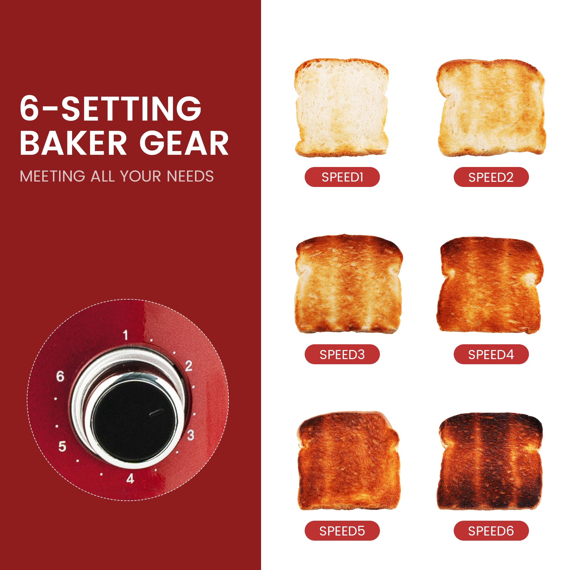 Roter Mond defrost mode toast frozen bread evenly and efficiently