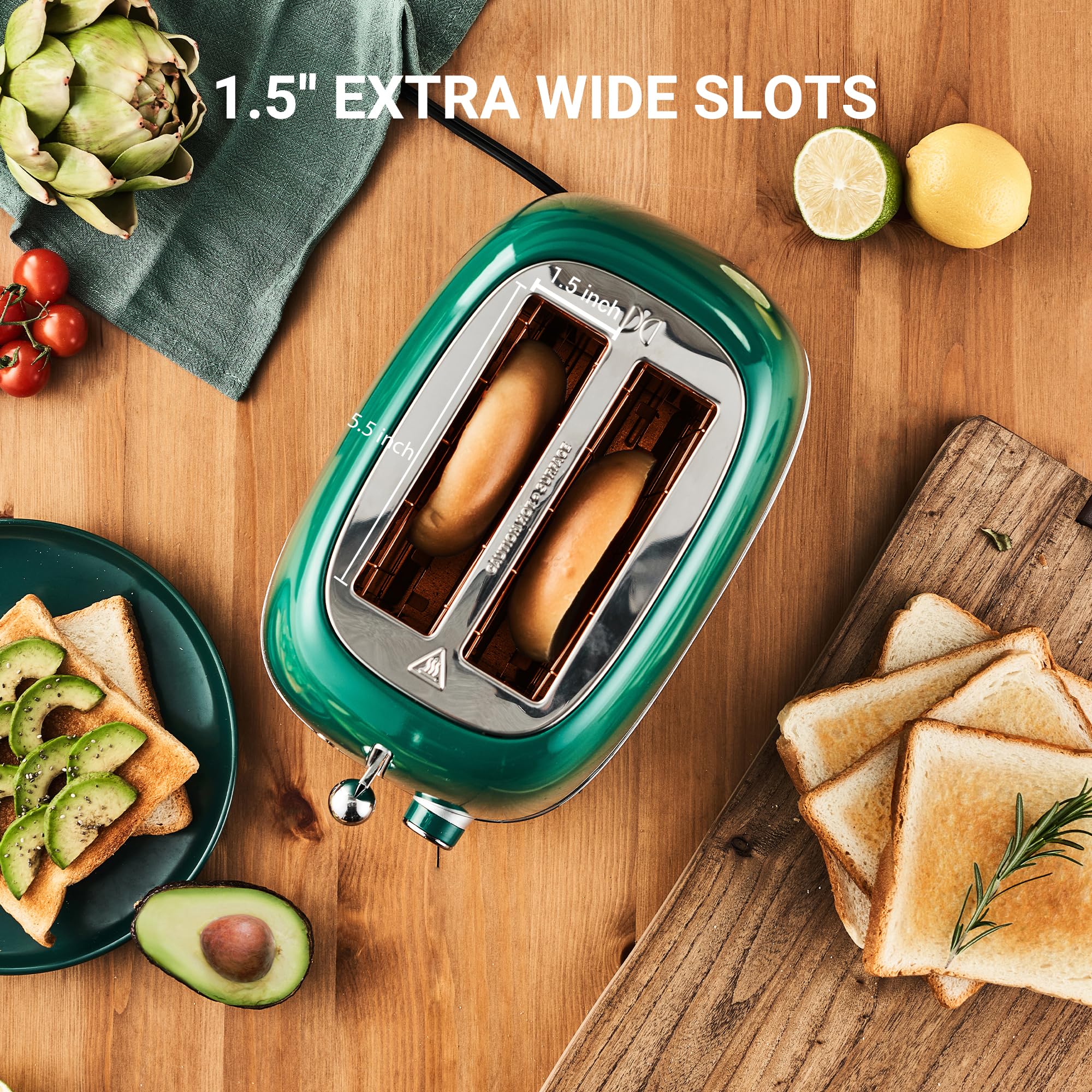 Roter Mond removable crumb tray keeps counters clean during toasting