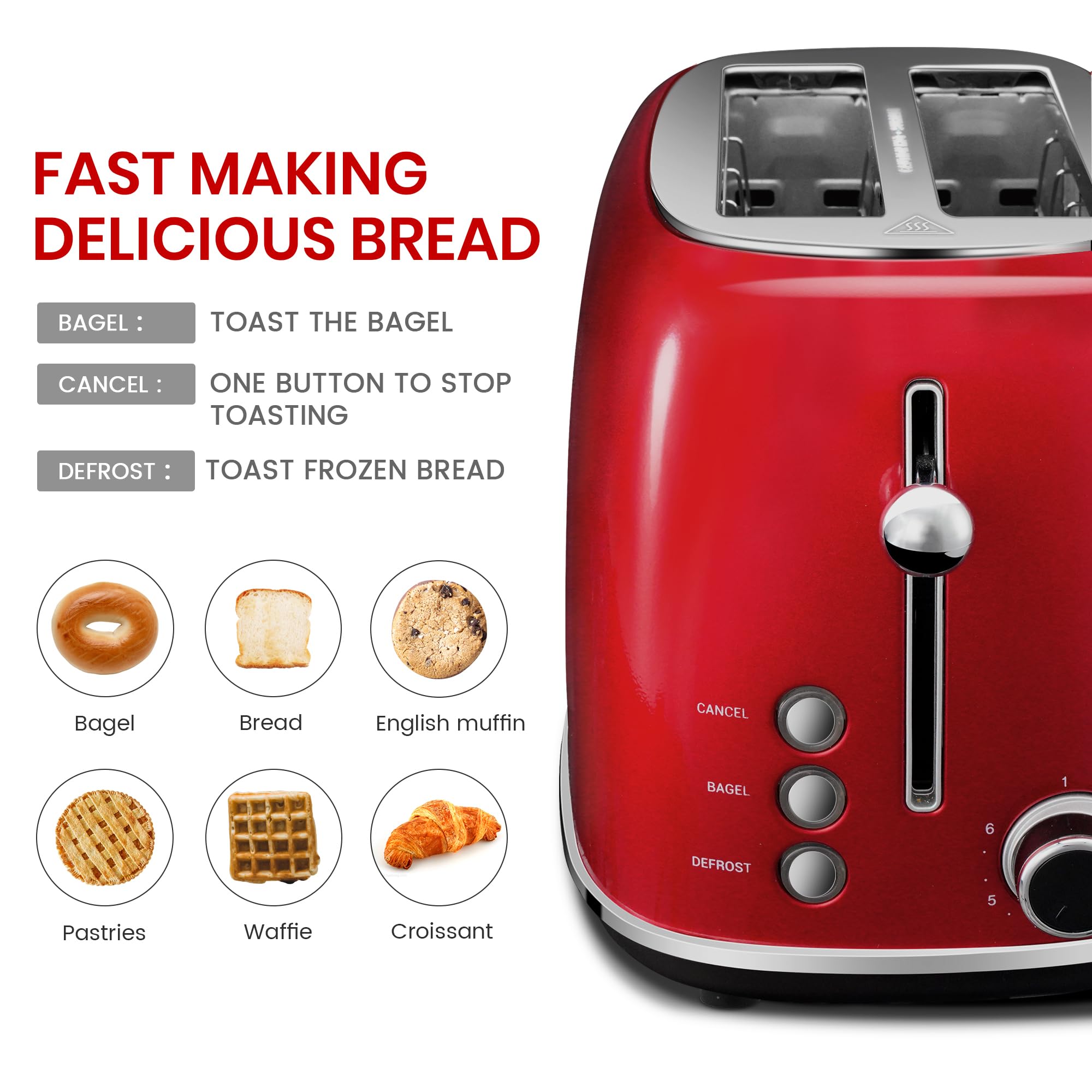 Roter Mond toaster with extra-wide slots for thick slices and bagels