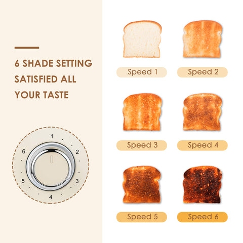Roter Mond 4-slice 6-shade settings dial for precise browning control