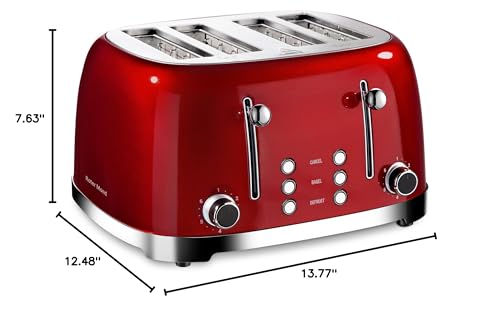 Roter Mond 4 Slice Toaster fits on small counters, saves space.