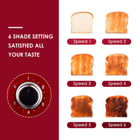 Roter Mond 4 Slice Toaster with extended slots, ideal for bagels and waffles.