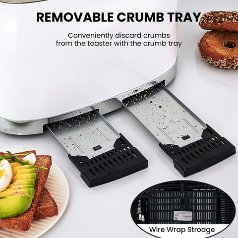 Roter Mond removable crumb tray simplifies cleanup after breakfast.