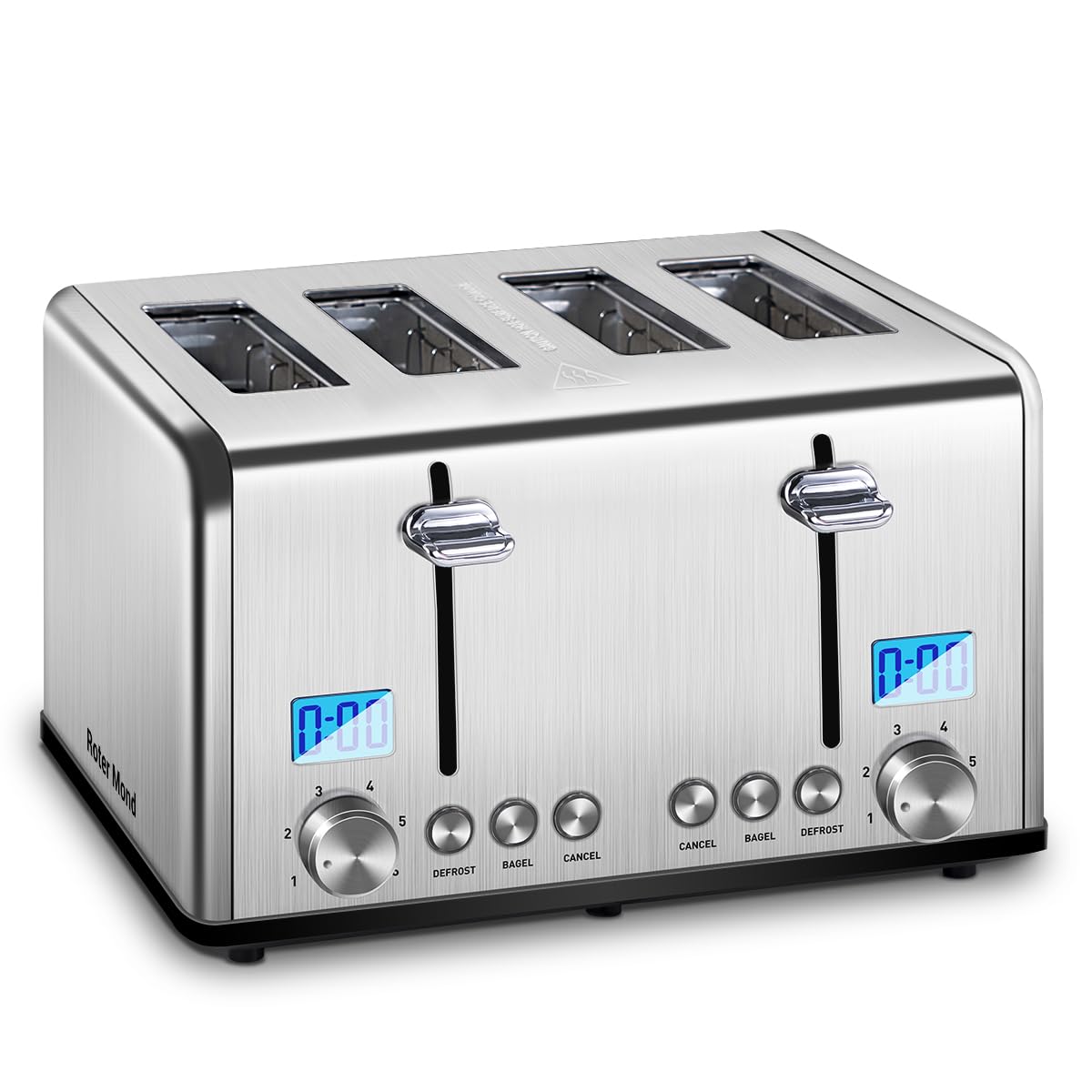 Roter Mond Countdown Toaster removable crumb tray for easy cleaning