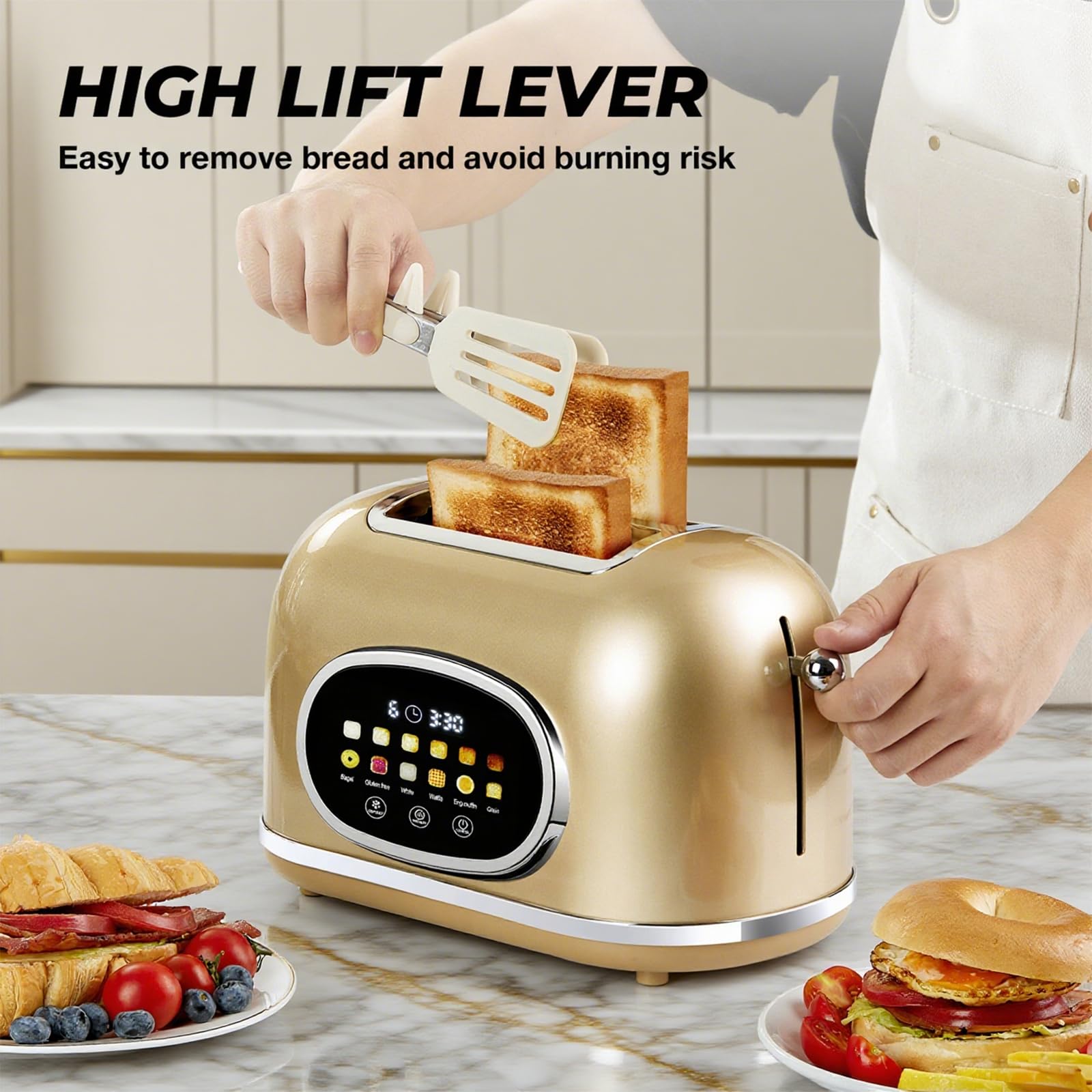 Roter Mond removable crumb tray makes cleanup quick.