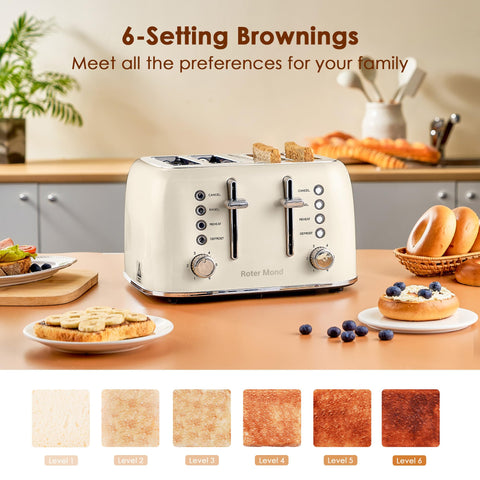 Roter Mond toaster removable crumb tray for easy cleanup.
