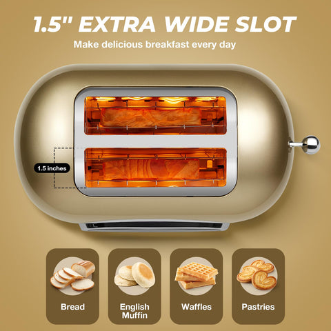 Roter Mond toaster defrost function for frozen bread without waiting.