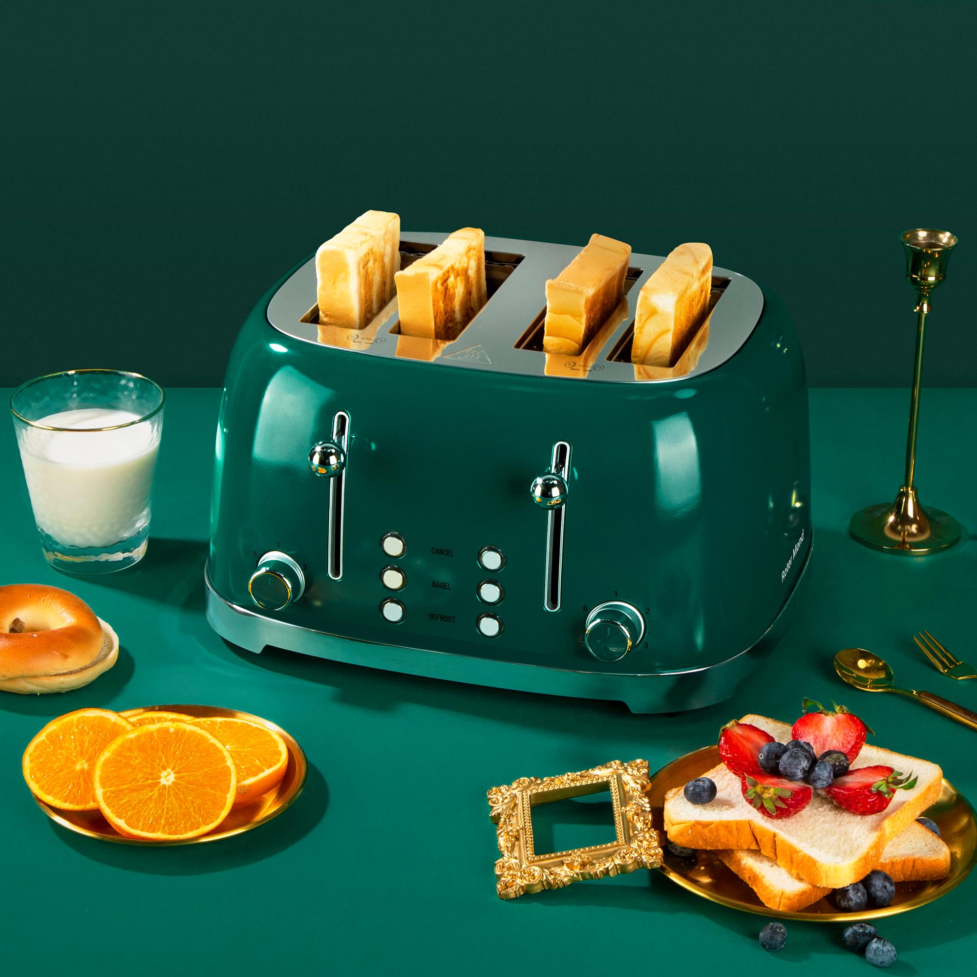 Roter Mond green toaster 1650W power for fast, even toasting.