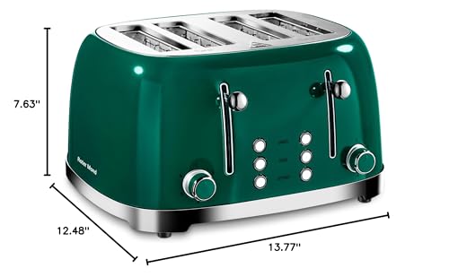 Roter Mond green toaster high lift lever for safe, simple removal.