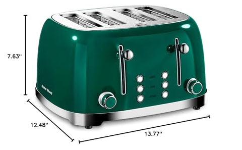 Roter Mond green toaster high lift lever for safe, simple removal.