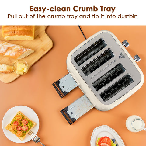 Roter Mond toaster high lift design keeps hands safe when removing toast.