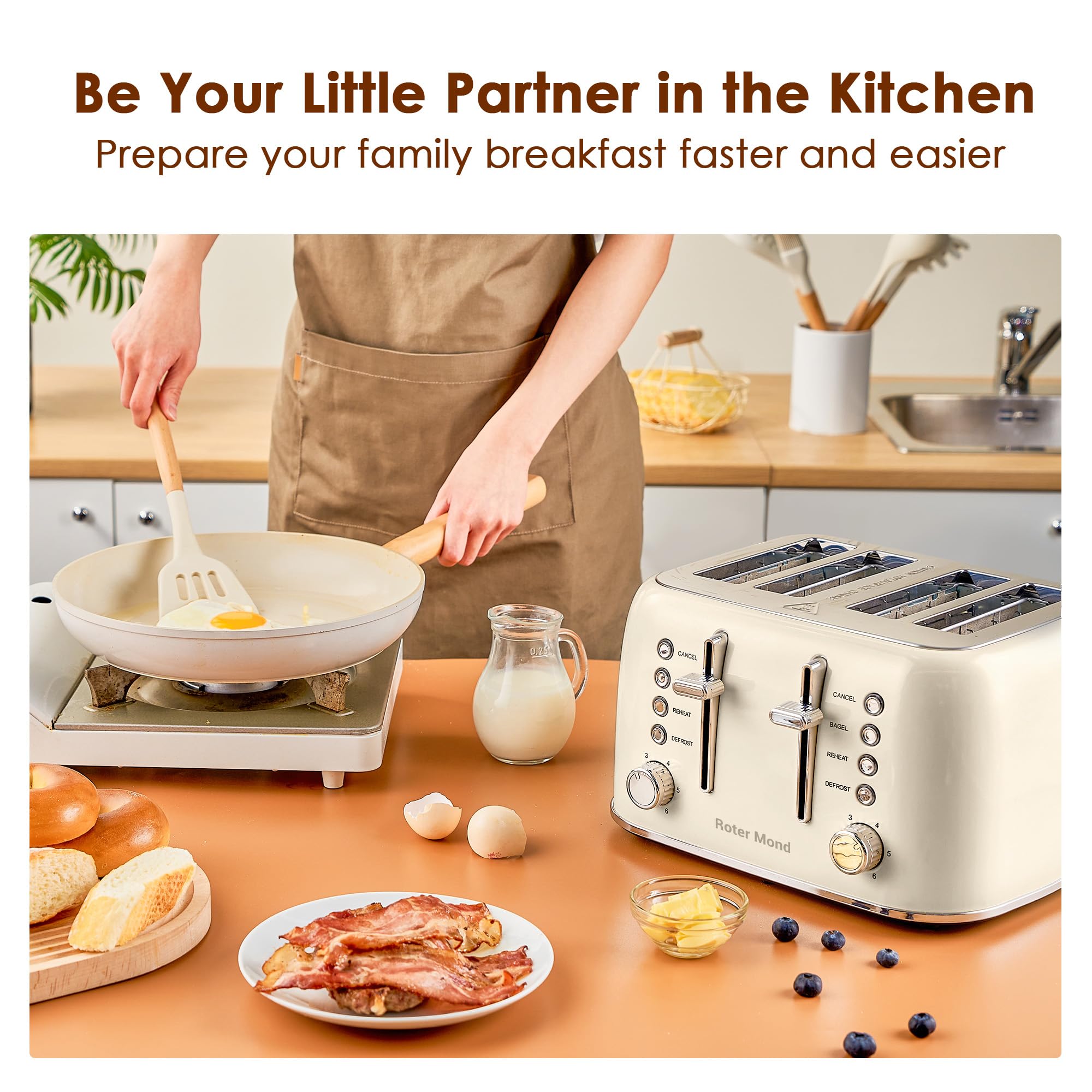 Roter Mond toaster reheat function for warm, fresh slices.