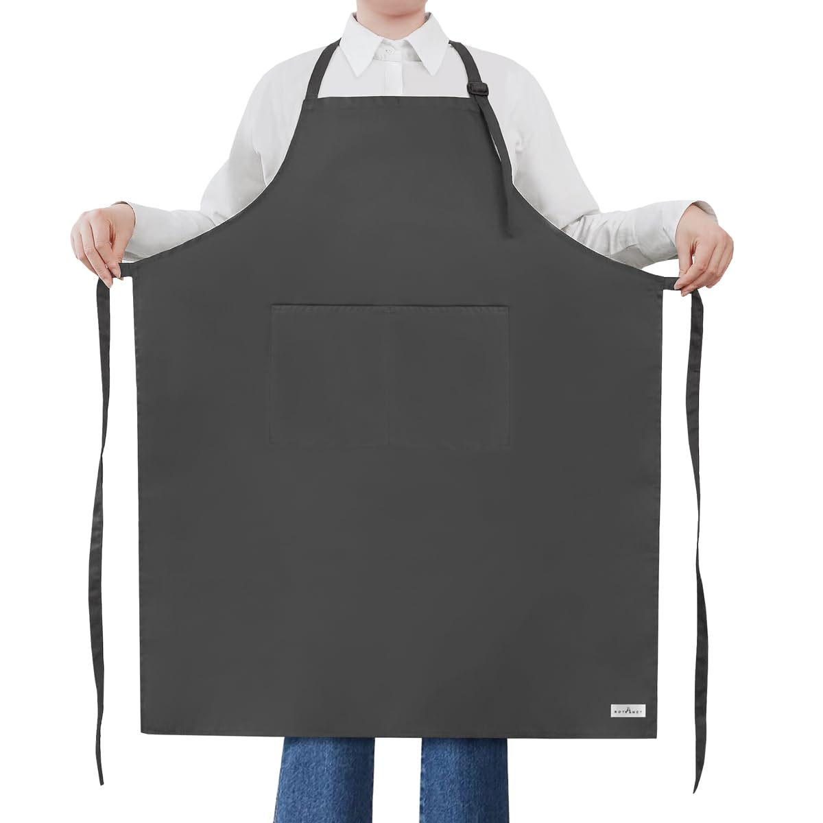 ROTANET extra large apron front view showing full coverage for busy kitchens