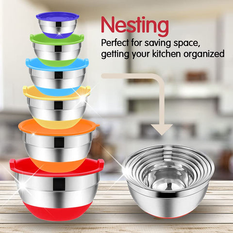 Rottay 3qt nesting bowls save space in your kitchen.