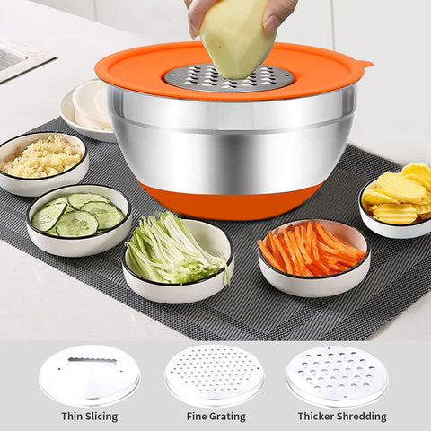 Rottay 4qt bowl with removable center grater for quick prep.