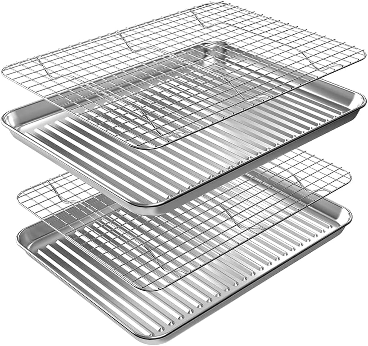 Rottay baking sheet with corrugated bottom for even baking and easy release.