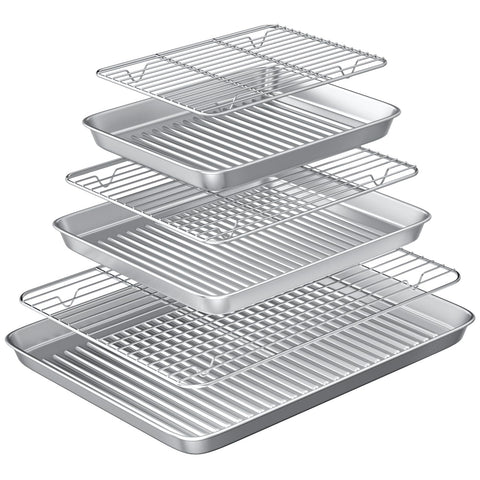 Rottay baking sheet with wire rack set promotes even airflow for crisp, even-baking results.