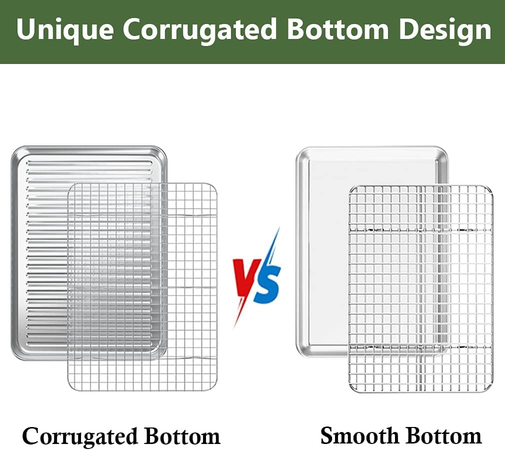 ROTTAY heavy-duty rolled-edge baking tray offers warp-resistance and easy handling.