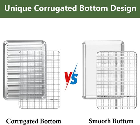 ROTTAY heavy-duty rolled-edge baking tray offers warp-resistance and easy handling.