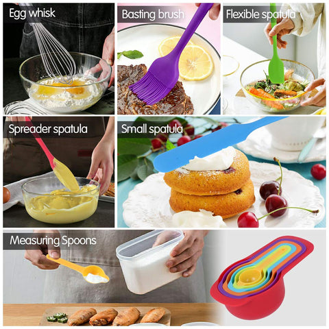 Rottay includes basting brush, spatulas, whisk, and measuring spoons for complete prep.