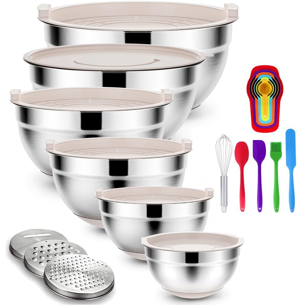 Rottay mixing bowls with lids provide airtight storage for fresher ingredients.