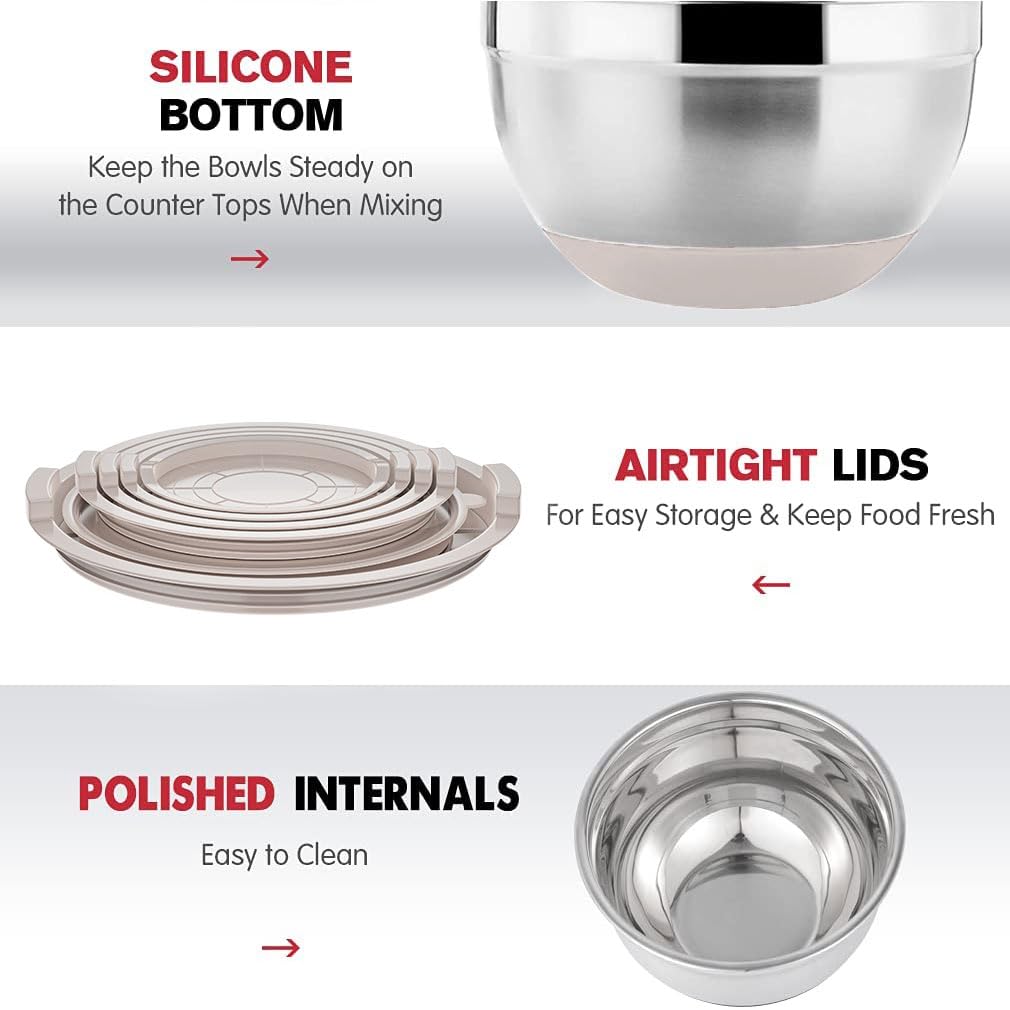 Rottay nesting bowls maximize cabinet space for quick meal prep.