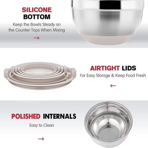 Rottay nesting bowls maximize cabinet space for quick meal prep.