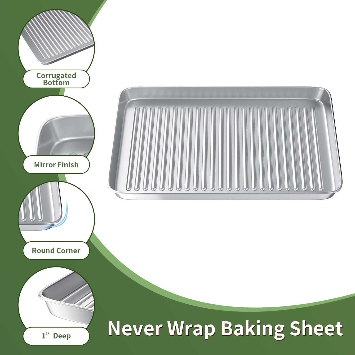 Rottay heavy-duty pan features rolled edges for strength and easy handling.
