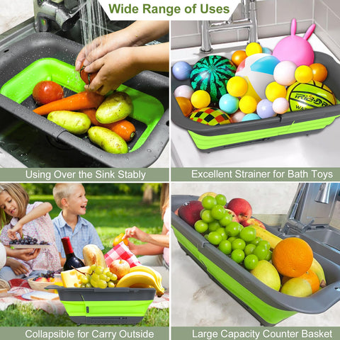 ROTTOGOON anti-slip base keeps the colander stable over the sink.