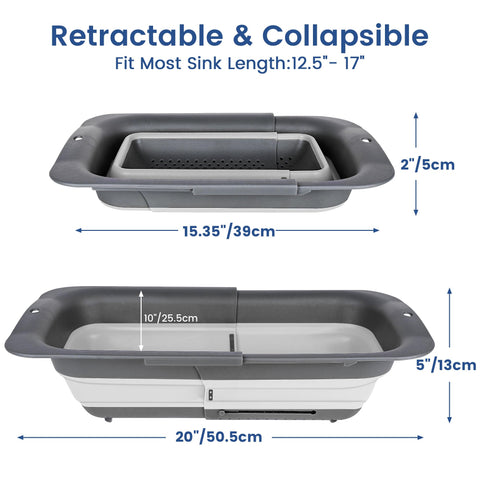 ROTTOGOON colander folded to 2–5 inch height for compact storage.