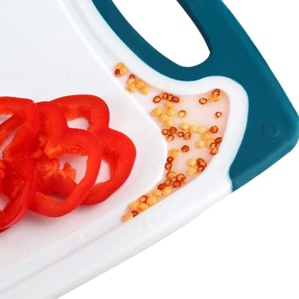ROTTOGOON cutting boards with deep juice groove catches liquids for cleaner counters.
