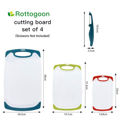 ROTTOGOON cutting boards with non-slip feet keep prep stable on counters.