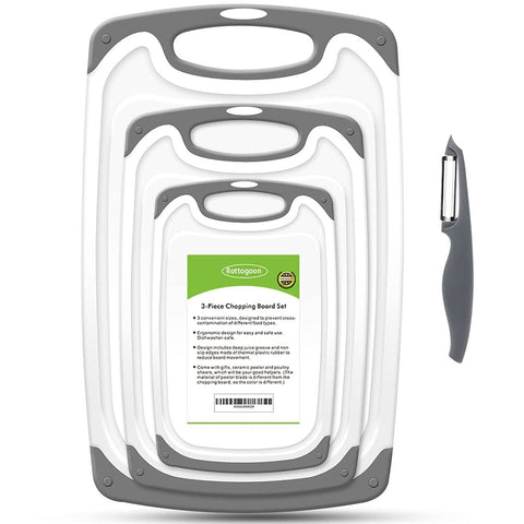 RottoGoon cutting boards set of four with non-slip feet for stable chopping