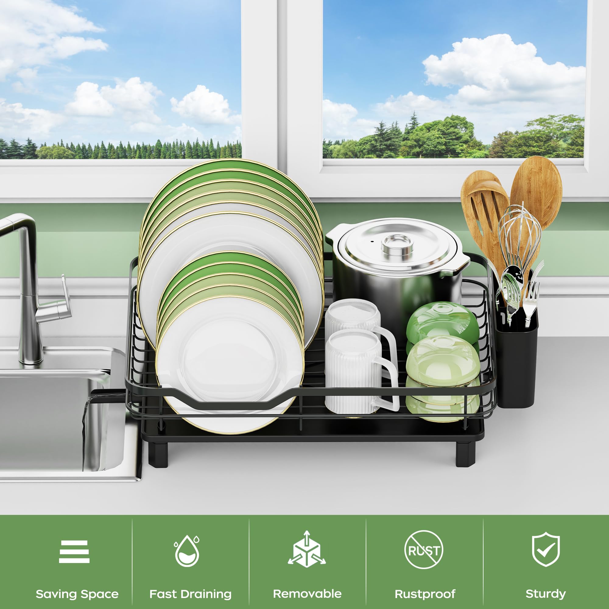 ROTTOGOON drainboard-removable design simplifies cleanup after meals.