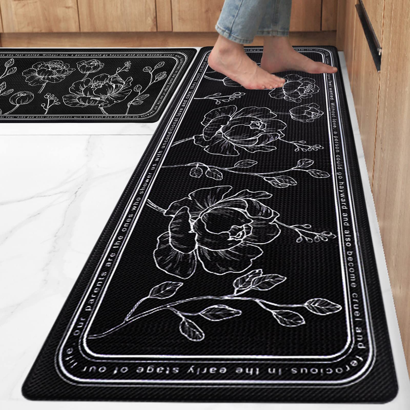 ROTTOGOON kitchen mat set 2 – front view, cushioned anti-fatigue comfort for cooking.