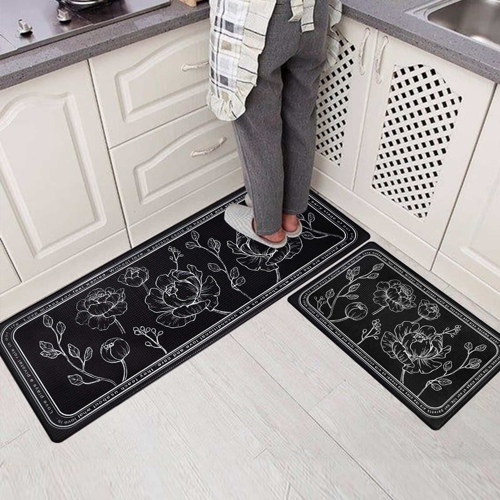 ROTTOGOON kitchen mat set 2 – close-up PVC material, durable and easy to wipe.