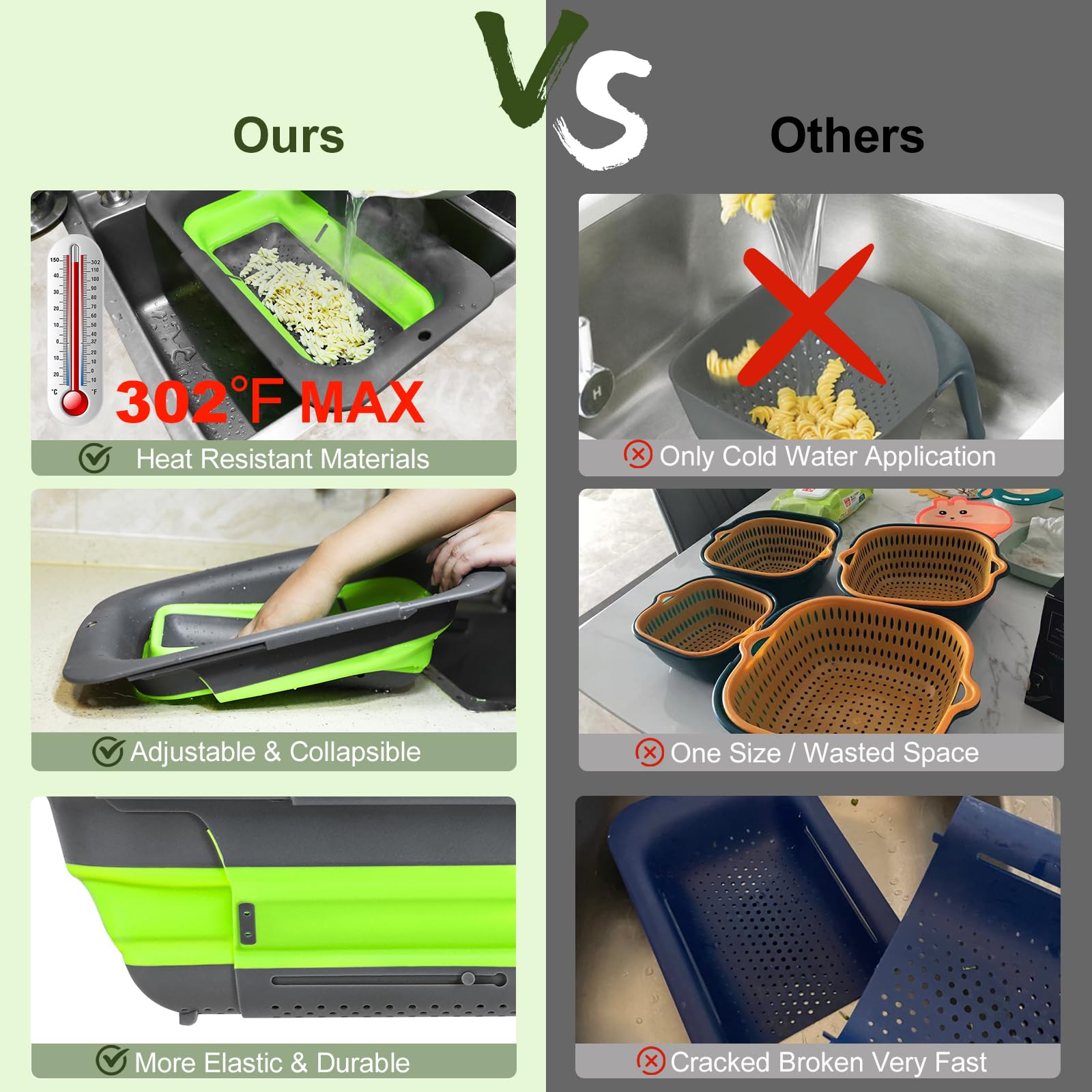 ROTTOGOON lightweight 7Qt colander easy to carry for outdoor use.