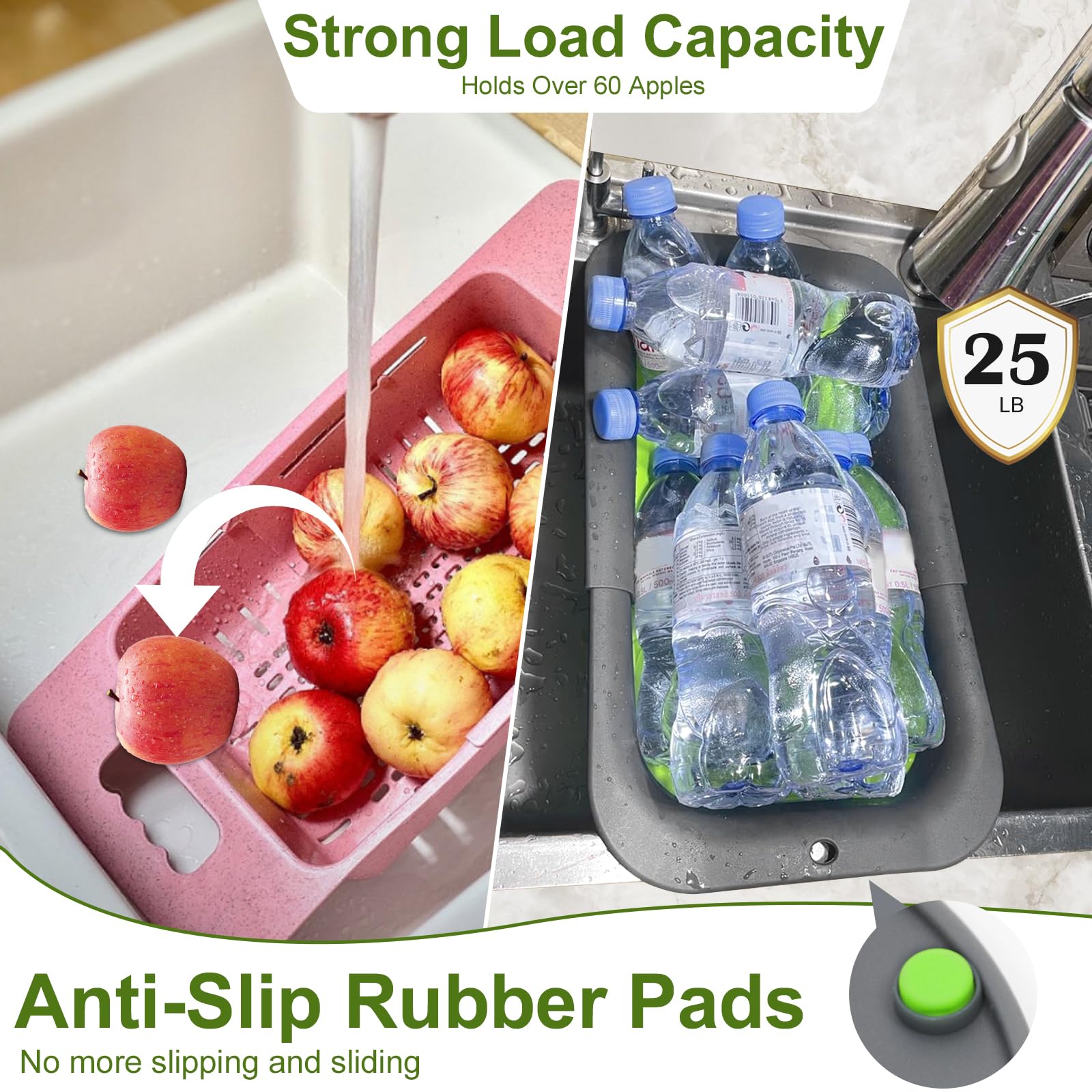 ROTTOGOON multi-use kitchen colander doubles as drying rack and fruit basket.