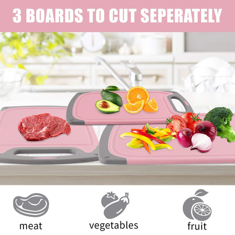 ROTTOGOON cutting board with non-slip feet and deep juice groove for stable slicing.