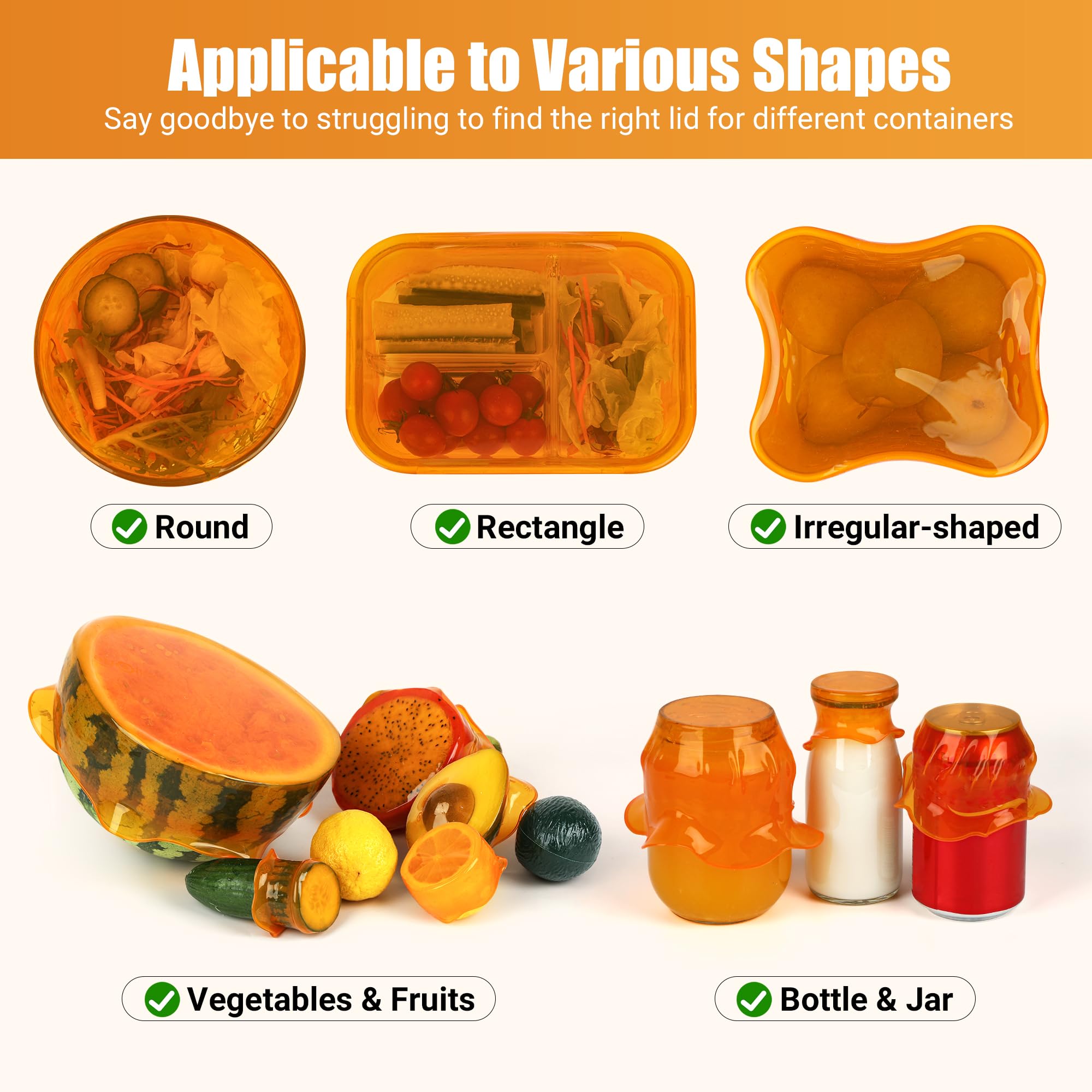 ROTTOGOON stretch lid rectangle 6-8 inch seals rectangular containers.