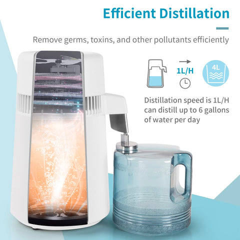 ROVSUN distiller 4L container with handle for easy refilling