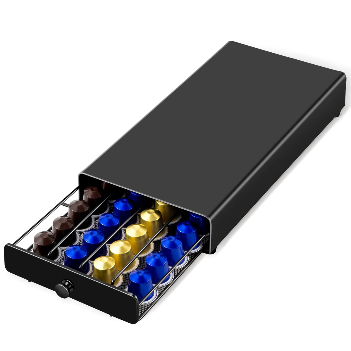 ROWISE coffee pod drawer displaying OriginalLine capsules for quick access